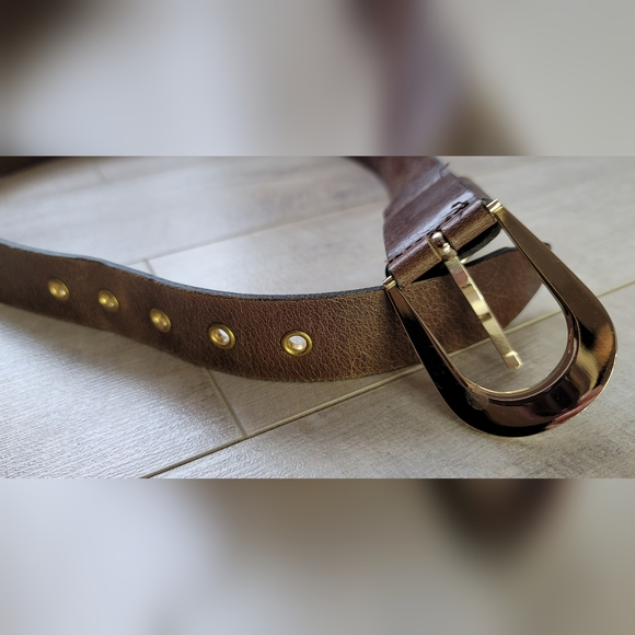 SALE M Genuine Leather Guess Belt Gold Hardware Sz M - Picture 13 of 16
